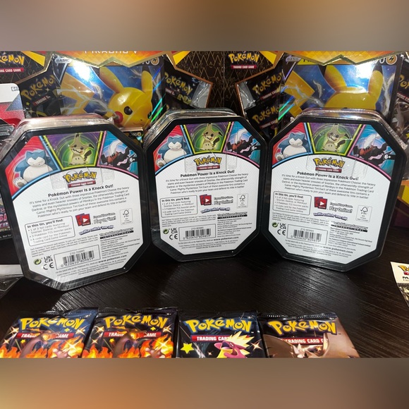 Pokemon Knockout Tins Snorlax etc. - 3 Booster Packs + Holo New Factory Sealed! - Picture 2 of 5